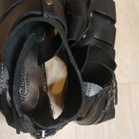 Madewell Rowan Black Leather Strappy Flat Zip 7 - Picture 4 of 6